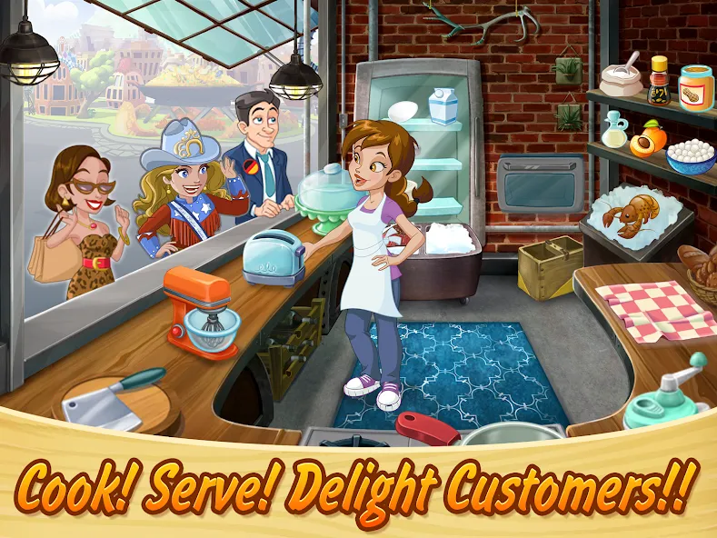 Kitchen Scramble: Cooking Game (Китчен Скрэмбл)  [МОД Все открыто] Screenshot 1