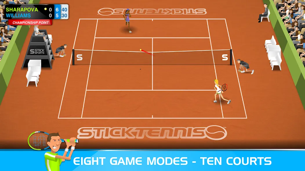 Stick Tennis (Стик Теннис)  [МОД Меню] Screenshot 3