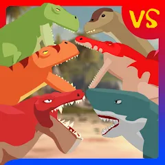 Скачать взломанную T-Rex Fights Dinosaurs  [МОД Много денег] - стабильная версия apk на Андроид