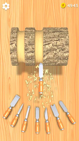 Wood Turning 3D - Carving Game  [МОД Бесконечные монеты] Screenshot 1