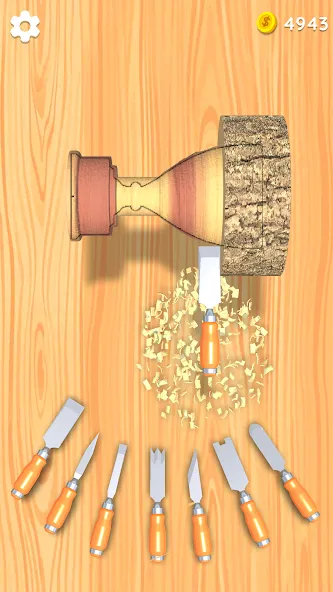 Wood Turning 3D - Carving Game  [МОД Бесконечные монеты] Screenshot 2