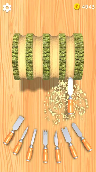 Wood Turning 3D - Carving Game  [МОД Бесконечные монеты] Screenshot 3