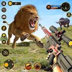 Скачать взломанную Sniper Animal Deer Hunter Game (Снайперские игры на животных)  [МОД Много денег] - последняя версия apk на Андроид