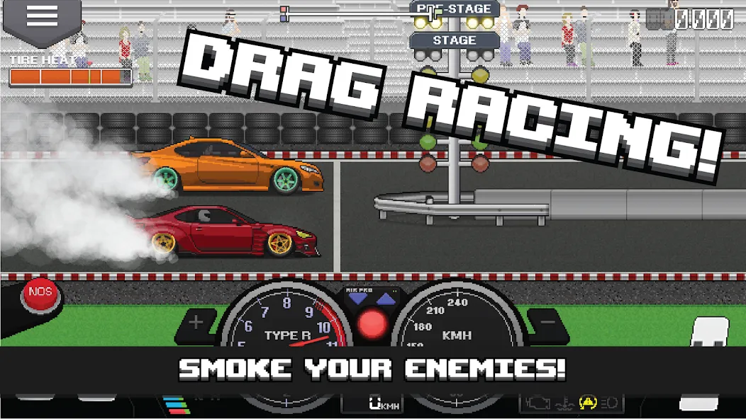 Pixel Car Racer (Пиксельный гоночный автомобиль)  [МОД Unlimited Money] Screenshot 1