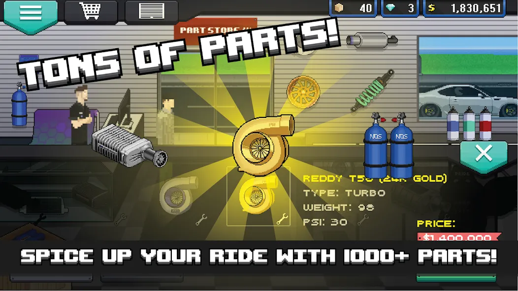 Pixel Car Racer (Пиксельный гоночный автомобиль)  [МОД Unlimited Money] Screenshot 2