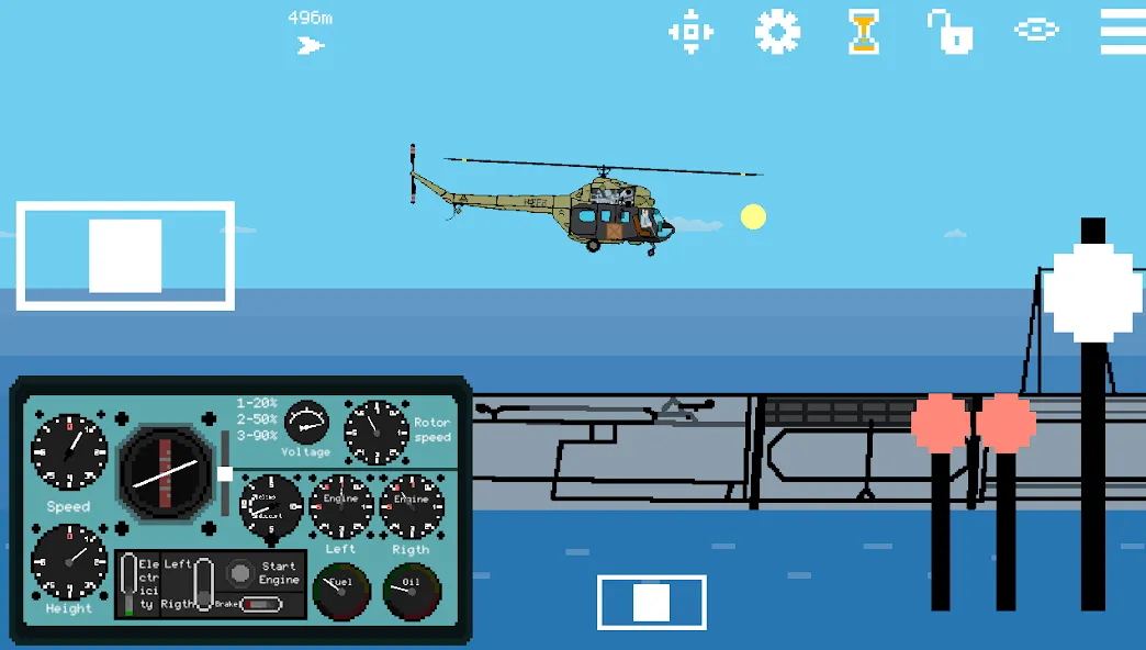 Pixel Helicopter Simulator (Пиксельный симулятор вертолета)  [МОД Все открыто] Screenshot 1