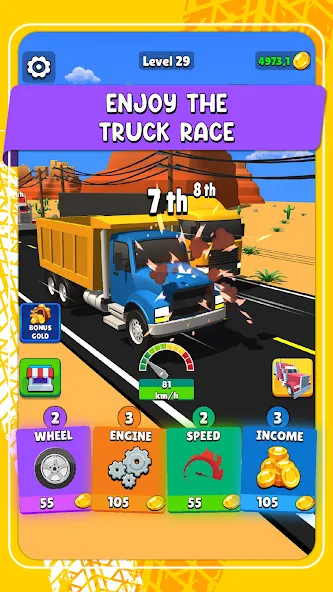 Idle Truck Racing : Cybertruck (Айдл Трак Рейсинг)  [МОД Unlocked] Screenshot 1