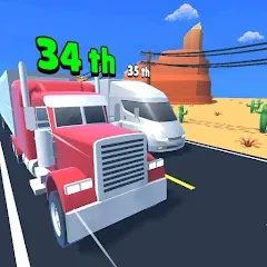 Взломанная Idle Truck Racing : Cybertruck (Айдл Трак Рейсинг)  [МОД Unlocked] - полная версия apk на Андроид