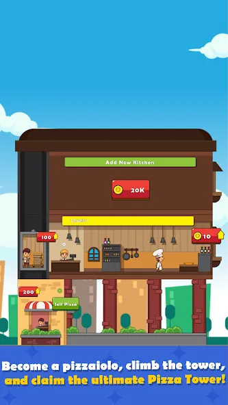 Pizza Tower: Idle Tycoon (Пицца Тауэр)  [МОД Меню] Screenshot 1