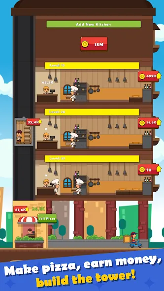 Pizza Tower: Idle Tycoon (Пицца Тауэр)  [МОД Меню] Screenshot 2