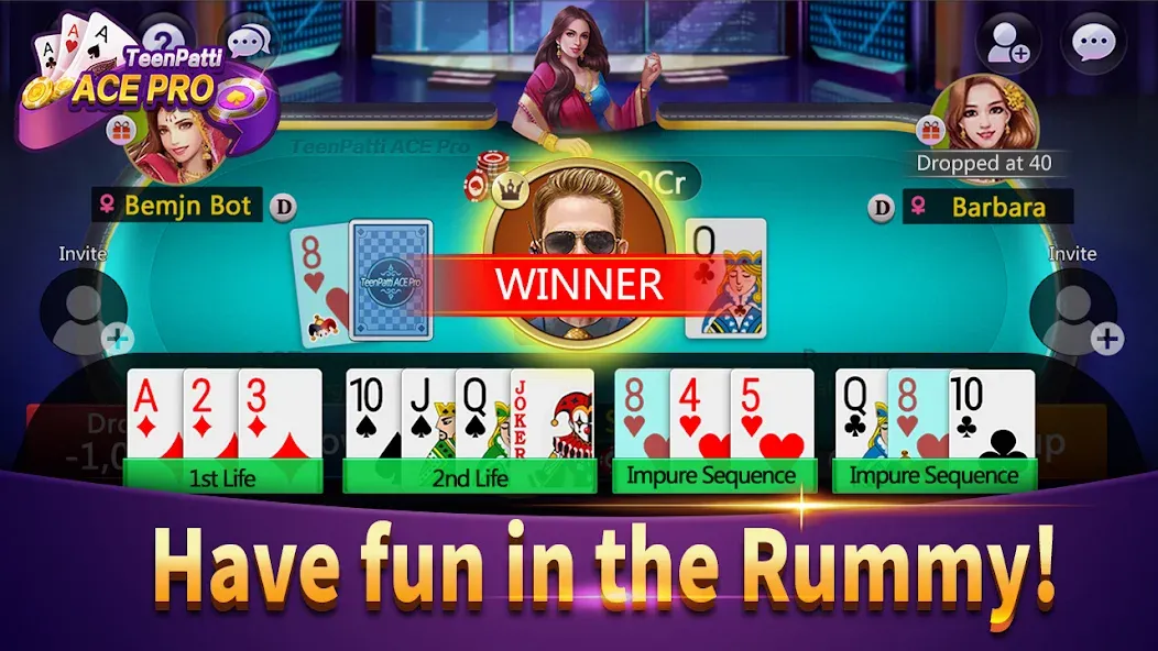 Teenpatti Ace Pro -poker,rummy (Тинпатти Эйс Про)  [МОД Много денег] Screenshot 4