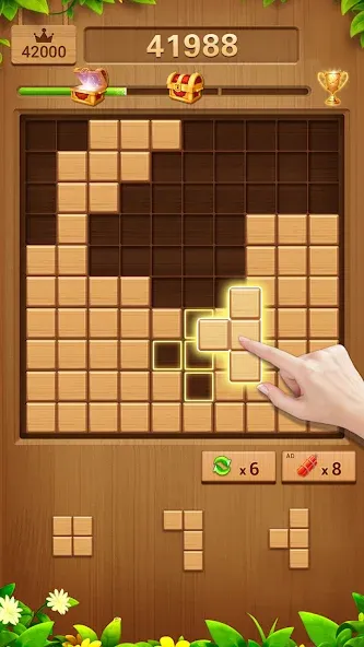 Wood Block Puzzle Addictive  [МОД Много монет] Screenshot 1