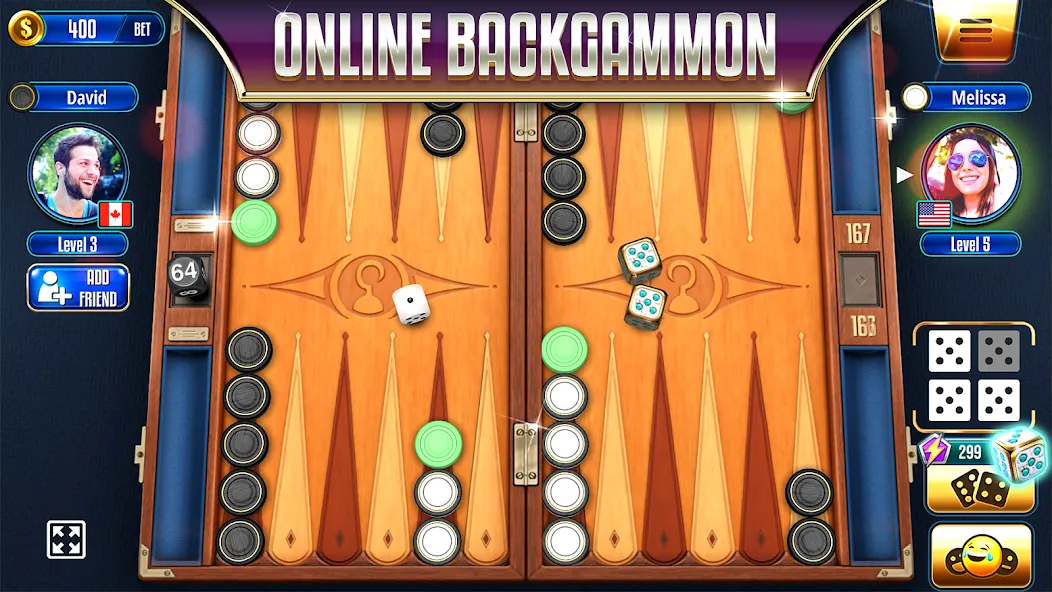 Backgammon Legends Online  [МОД Menu] Screenshot 1