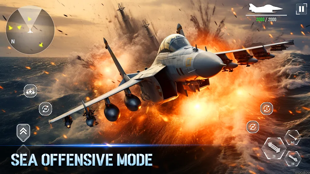 Aircraft Strike: Jet Fighter  [МОД Бесконечные монеты] Screenshot 2