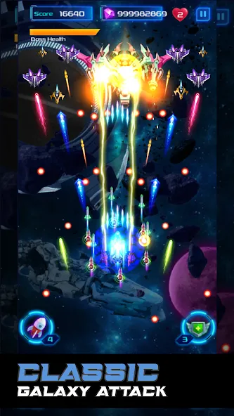 Galaxy Attack: Space Shooter (Гэлэкси Аттак)  [МОД Unlimited Money] Screenshot 1