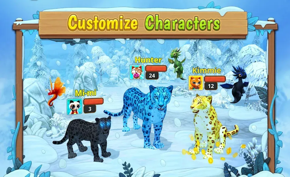 Snow Leopard Family Sim Online  [МОД Все открыто] Screenshot 2