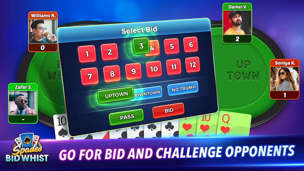 Spades: Bid Whist Classic Game (Бид Вист Классик)  [МОД Mega Pack] Screenshot 5