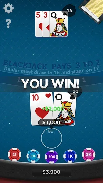 Blackjack 21  [МОД Много монет] Screenshot 4