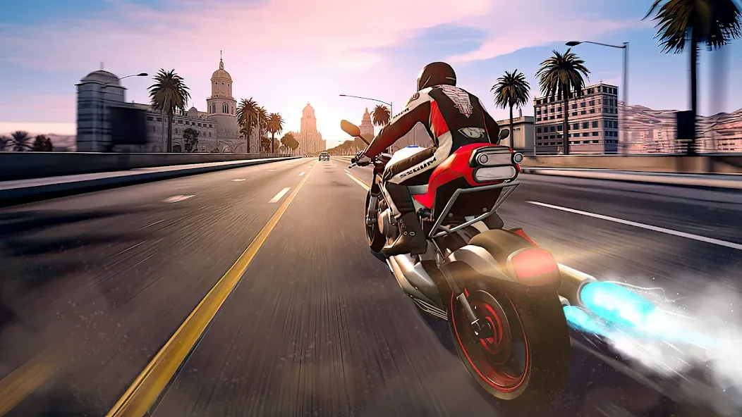 Traffic Bike Driving Simulator (Трафик Байк Драйвинг Симулятор)  [МОД Unlimited Money] Screenshot 1