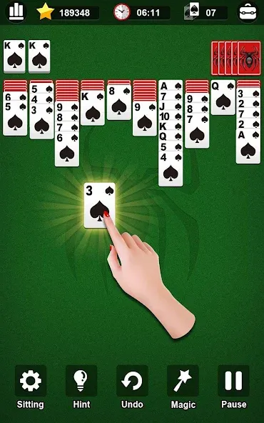 Spider Solitaire  [МОД Бесконечные деньги] Screenshot 1