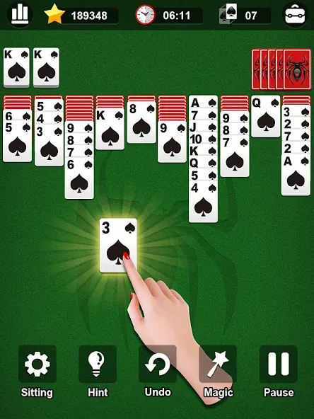 Spider Solitaire  [МОД Бесконечные деньги] Screenshot 5