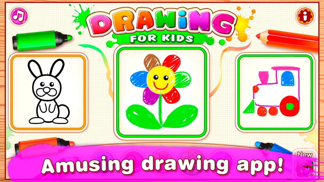 Bini Drawing for Kids Games (Бини)  [МОД Много монет] Screenshot 1