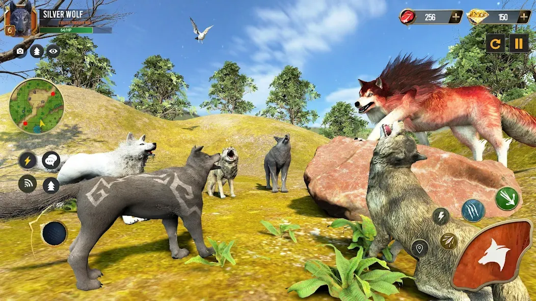 Wild Wolf Simulator Wolf Games  [МОД Много монет] Screenshot 1