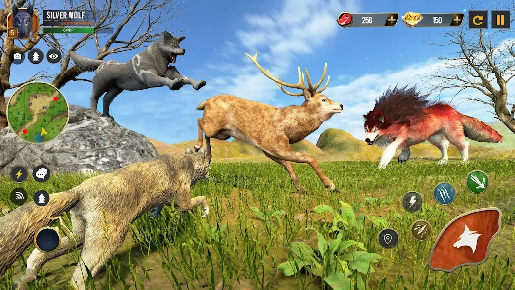 Wild Wolf Simulator Wolf Games  [МОД Много монет] Screenshot 2