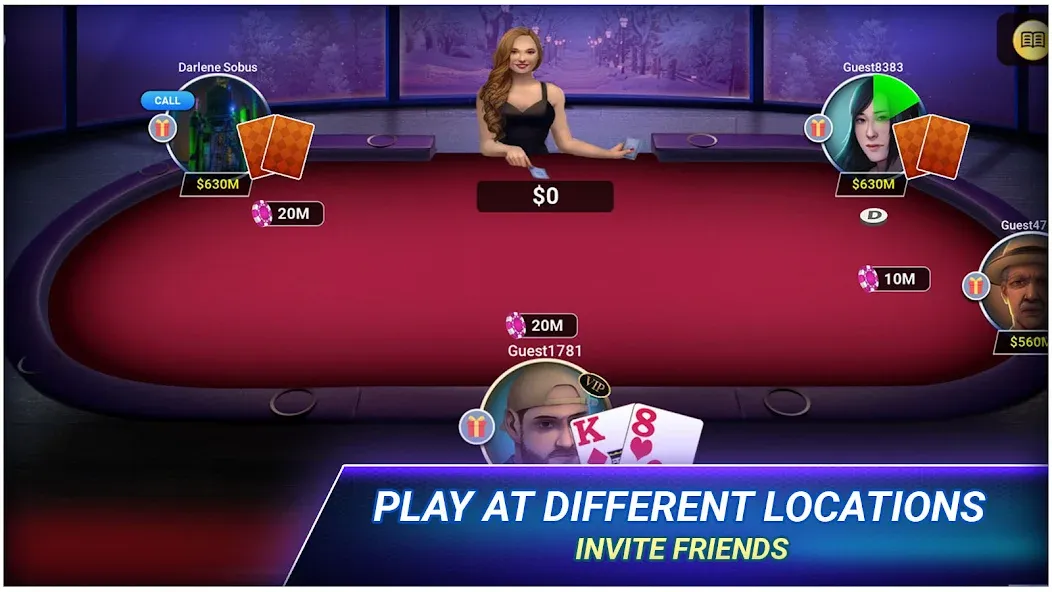 Poker Texas Holdem (Покер Техасский Холдем)  [МОД Меню] Screenshot 3