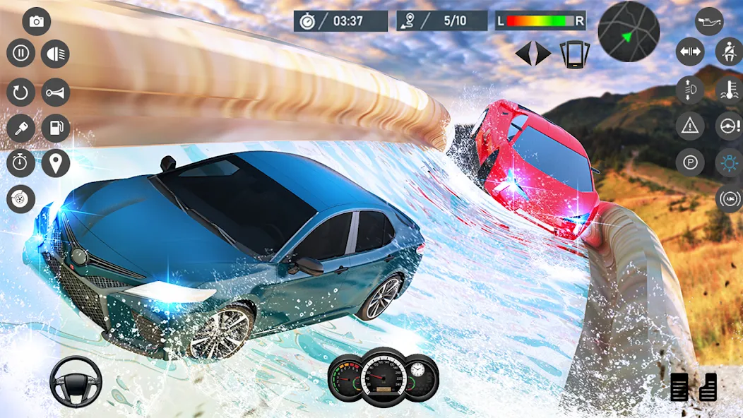 Water Slide Car Race games (Ватер Слайд Кар Рейс игры)  [МОД Mega Pack] Screenshot 2