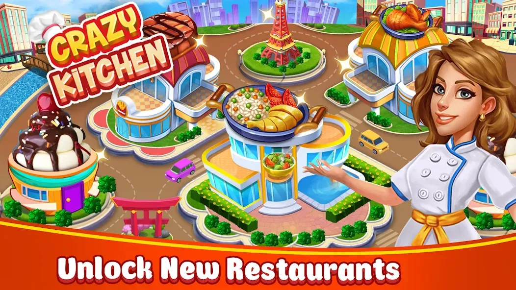 Food Game Crazy Super Chef  [МОД Много денег] Screenshot 1