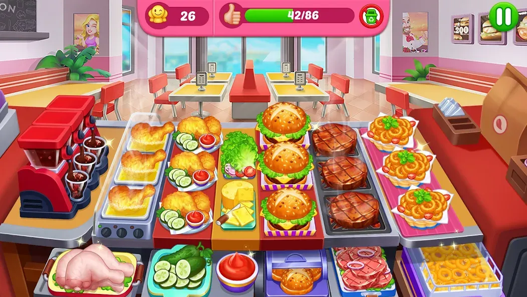 Crazy Cooking Diner: Chef Game (Крейзи кукинг дайнер)  [МОД Все открыто] Screenshot 1