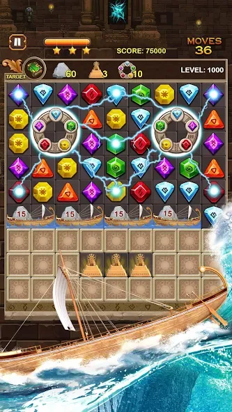 Jewel Ancient Pyramid Treasure  [МОД Бесконечные деньги] Screenshot 3