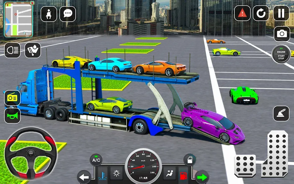 Trailer Truck Car Transport 3D  [МОД Бесконечные деньги] Screenshot 3