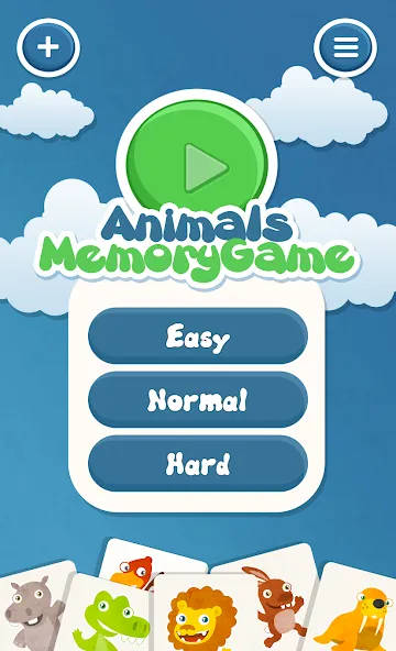 Animals memory game for kids  [МОД Unlimited Money] Screenshot 1