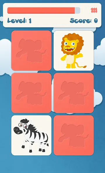 Animals memory game for kids  [МОД Unlimited Money] Screenshot 2