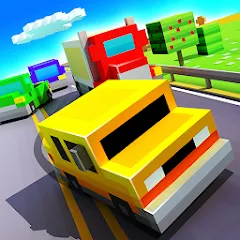 Скачать взломанную Blocky Highway: Traffic Racing (Блоки Хайвей)  [МОД Все открыто] - полная версия apk на Андроид