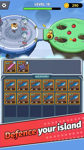 Merge Weapons：Air Island TD  [МОД Unlocked] Screenshot 4