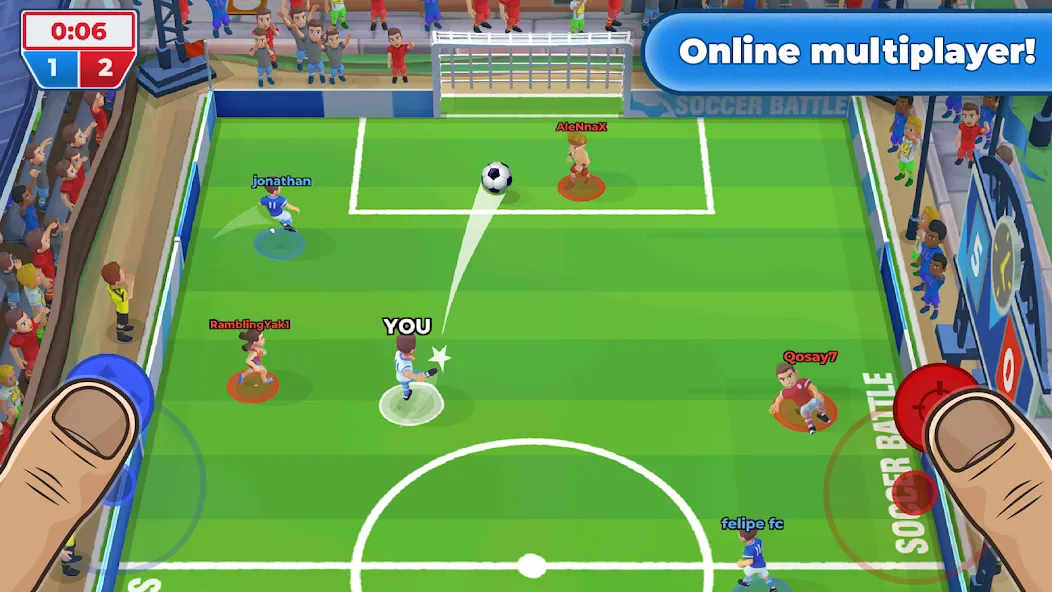 Soccer Battle -  PvP Football  [МОД Бесконечные монеты] Screenshot 1