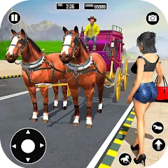 Взломанная Horse Cart Taxi Transport Game  [МОД Много монет] - полная версия apk на Андроид