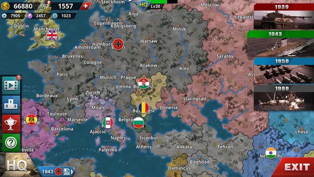 World Conqueror 4-WW2 Strategy (Ворлд Конкерор 4)  [МОД Unlimited Money] Screenshot 2