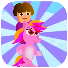 Скачать взломанную Dora Riding Pony Escape Jungle (Дора на Пони Едет из Джунглей)  [МОД Бесконечные монеты] - последняя версия apk на Андроид