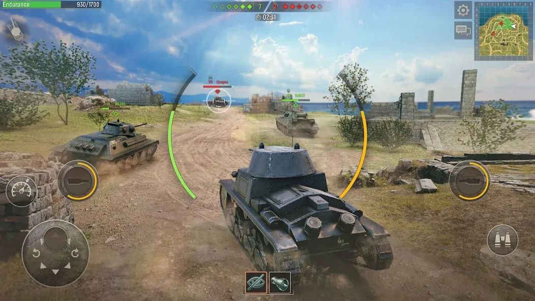 Battle Tanks: Tank Games WW2 (Бэтл Тэнкс)  [МОД Много денег] Screenshot 2