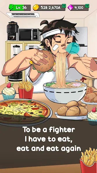 Food Fighter Clicker Games (Фуд Файтер Кликер)  [МОД Mega Pack] Screenshot 1