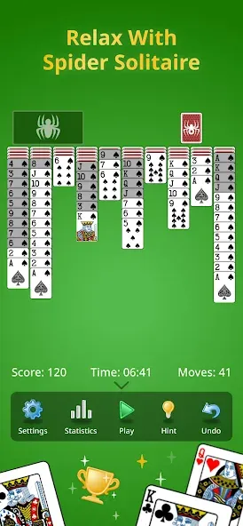 Spider Solitaire Classic  [МОД Unlimited Money] Screenshot 1