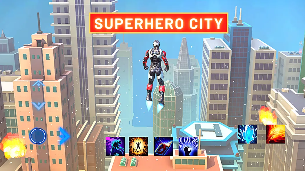 Super hero Flying iron jet man  [МОД Бесконечные монеты] Screenshot 2