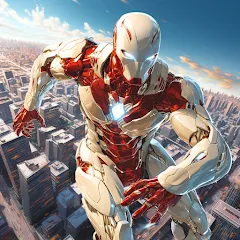 Взломанная Super hero Flying iron jet man  [МОД Бесконечные монеты] - стабильная версия apk на Андроид