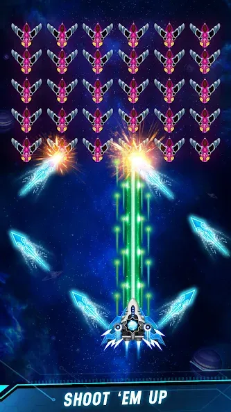 Space shooter - Galaxy attack (Спейс шутер)  [МОД Много денег] Screenshot 1