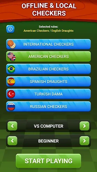 Checkers - Online & Offline  [МОД Unlimited Money] Screenshot 4