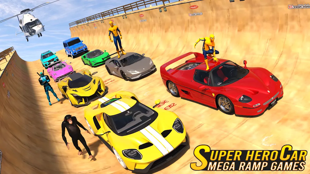 Superhero Car: Mega Ramp Games (Рамп Кар Гейм)  [МОД Много монет] Screenshot 5